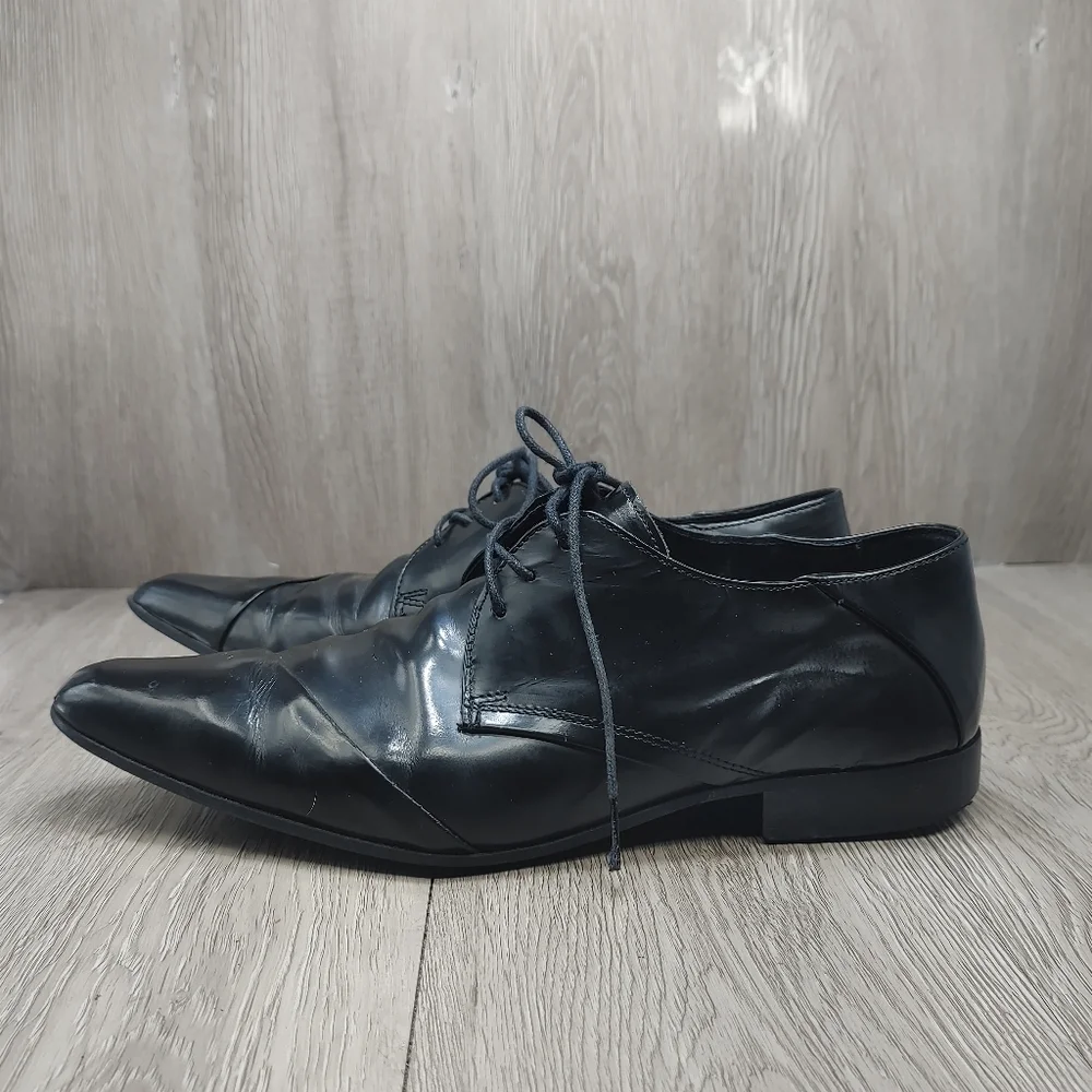 Aldo Oxford Shoes Lace Up Black Wrap Pointed Almond Toe EU 41 US‎ 8 Derby